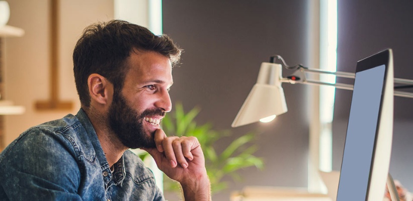 a man working at the office