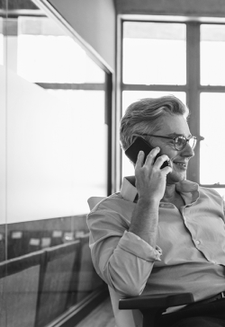 Business person on the phone in his office